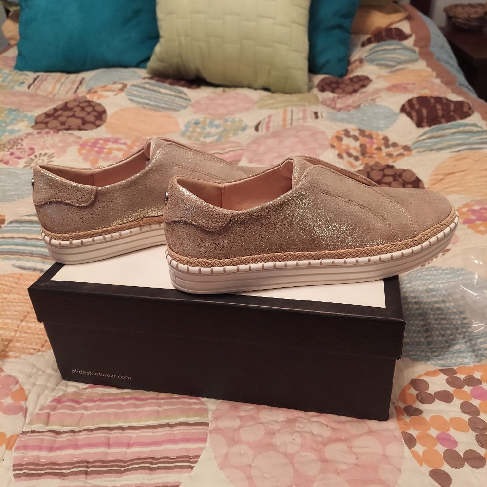 Goldtone Karla Suede Slip-On Platform Sneaker